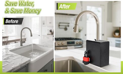 Faucet Lock Proof Proof & Pet Proof - غطاء صنبور بالوعة القابل للتعديل العالمي للأطفال والأطفال الصغار والحيوانات الأليفة | واقي آمن المطبخ والحمام (سهل التثبيت) in Kuwait