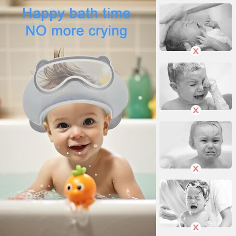Baby Shower Cap Shield, Shower Cap for Kids, Visor Hat for Eye and Ear Protection for 0-9 Years Old Children, Cute diving goggle Shape Makes The Baby Bath More Fun (Blue) in Saudi Arabia
