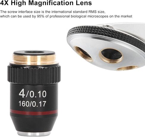 Achromatic Microscope Objective, Biological Microscope Lens, 195 Achromatic Black Objective Lens 4X High Power, Achromatic Microscope Objective in Saudi Arabia