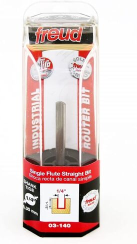 Freud Single Flute Straight Bit with Tico Hi-Density Carbide + Black I.C.E Coating for Maximum Performance - 1/4" Diameter, 1/4" Shank Dia., 1-1/2" Height, 2-1/2" Length - 03-140 in Saudi Arabia