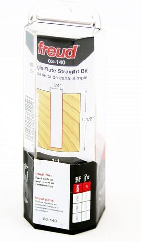 Freud Single Flute Straight Bit with Tico Hi-Density Carbide + Black I.C.E Coating for Maximum Performance - 1/4" Diameter, 1/4" Shank Dia., 1-1/2" Height, 2-1/2" Length - 03-140 in Saudi Arabia