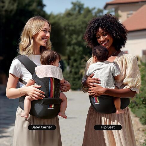 Baby Carrier with Hip Seat, BeBeBus 2-in-1 Ergonomic Newborn to Toddler Carrier up to 44 lbs, Detachable Hands-Free for Infant, All Season Forward-Facing Carry, Fits Waist Sizes up to 38 inch (White) in Saudi Arabia