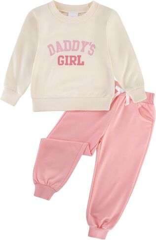 Toddler Baby Boy Girl Clothes with Pockets 2PC Long Sleeve Pullover Sweatshirt and Pants Infant Fall Winter Outfit in Kuwait