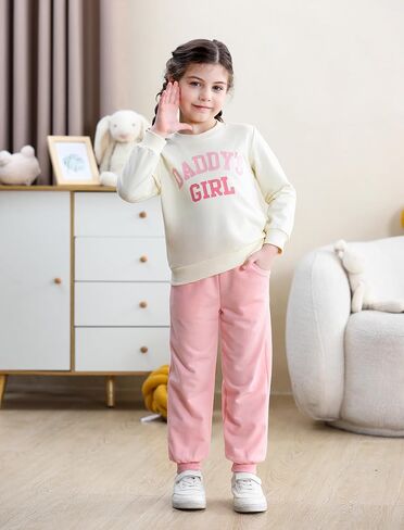Toddler Baby Boy Girl Clothes with Pockets 2PC Long Sleeve Pullover Sweatshirt and Pants Infant Fall Winter Outfit in Kuwait