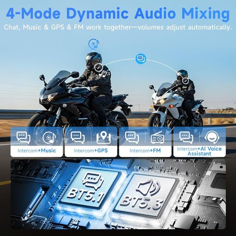 Moman Motorcycle Helmet Headset, H2Pro【1Pack Red】 Wireless Helmet Communication Voice Assistant Music Share FM IP65 Waterproof DSP&CVC Noise Cancellation, Motorbike-Wireless-Helmet-Intercom-Headset in Saudi Arabia