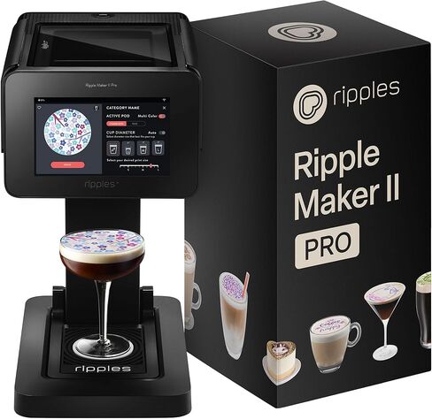 تموجات - طابعة Maker Pro الأصلية - Beverage -Top Printer لمشروبات الرغوة والحلويات | حاملي POD مزدوج للمطبوعات متعددة الألوان | صور شخصية وتصميمات شخصية | سهولة الإعداد ووسائل التواصل الاجتماعي in Kuwait