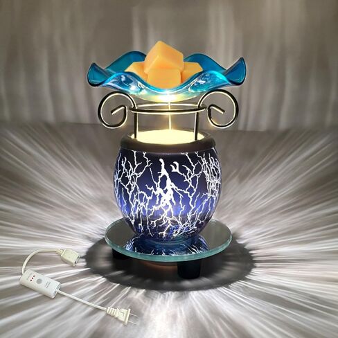 HUNANBANG 3 in 1 Electric Oil Warmer Scented Wax Warmer with with Auto Off Timer Candle Wax Melt Warmer Wax Melter Fragrance Wax Burner(Blue-Timer) in Kuwait