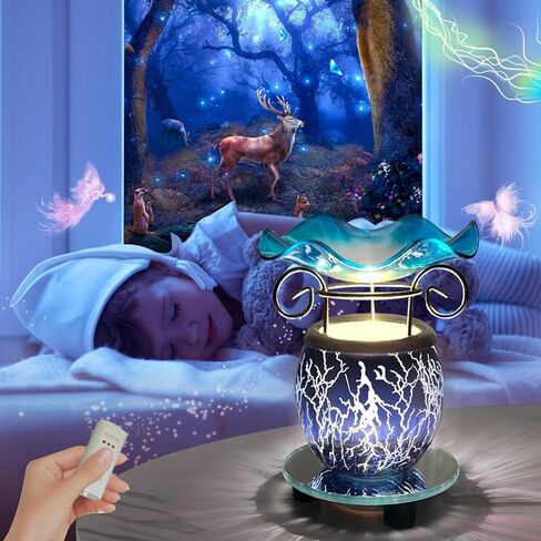 HUNANBANG 3 in 1 Electric Oil Warmer Scented Wax Warmer with with Auto Off Timer Candle Wax Melt Warmer Wax Melter Fragrance Wax Burner(Blue-Timer) in Kuwait
