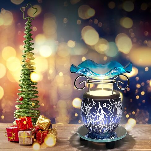 HUNANBANG 3 in 1 Electric Oil Warmer Scented Wax Warmer with with Auto Off Timer Candle Wax Melt Warmer Wax Melter Fragrance Wax Burner(Blue-Timer) in Kuwait