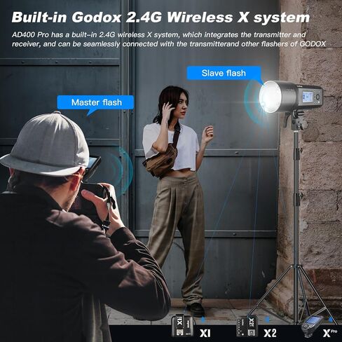 GODOX AD400PRO 400Ws GN72 TTL 1/8000s HSS 2.4G X System All-in-One Outdoor Flash Speedlite Strobe Light,Battery-Powered Monolight,390 Full Power Pops,30W LED Modeling Lamp,0.01-1s Recycle Time in Saudi Arabia