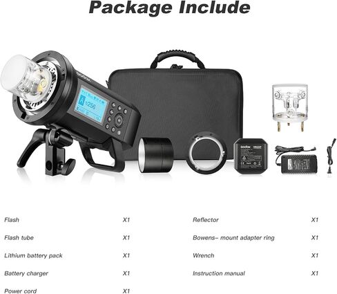 GODOX AD400PRO 400Ws GN72 TTL 1/8000s HSS 2.4G X System All-in-One Outdoor Flash Speedlite Strobe Light,Battery-Powered Monolight,390 Full Power Pops,30W LED Modeling Lamp,0.01-1s Recycle Time in Saudi Arabia