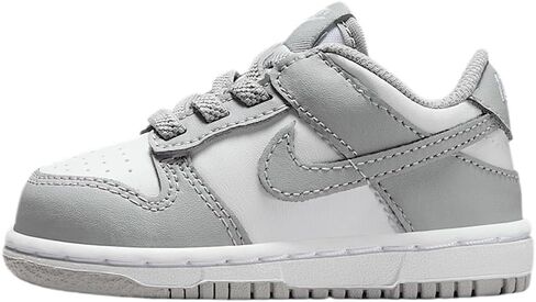 Nike Dunk Low Baby/Toddler Shoes (FB9107-123, White/White/Light Smoke Grey) in Saudi Arabia