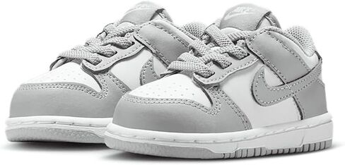 Nike Dunk Low Baby/Toddler Shoes (FB9107-123, White/White/Light Smoke Grey) in Saudi Arabia