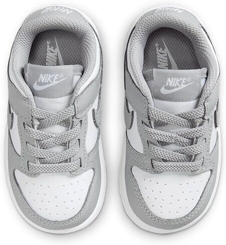 Nike Dunk Low Baby/Toddler Shoes (FB9107-123, White/White/Light Smoke Grey) in Saudi Arabia