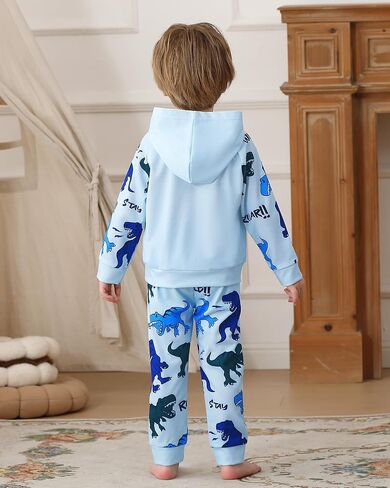 مجموعات ملابس بوي Jecson Toddler: ملابس رفيعة ناعمة للديناصورات الملونة والسروال 2pcs in Kuwait