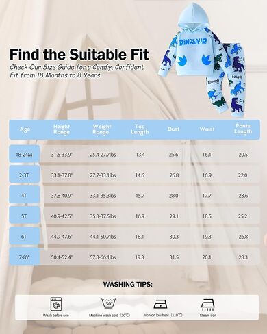 مجموعات ملابس بوي Jecson Toddler: ملابس رفيعة ناعمة للديناصورات الملونة والسروال 2pcs in Kuwait