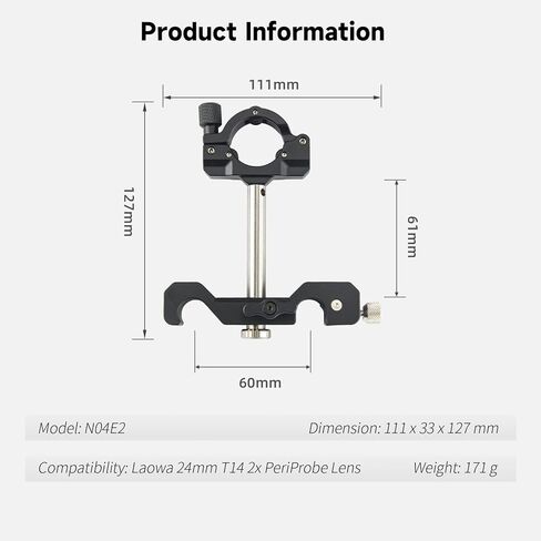 Nitze Lens Support for Laowa PeriProbe, Laowa 24mm T14 2X PeriProbe Lens - N04E2 in Saudi Arabia