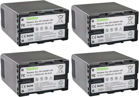 KASTAR 1-PACK BP-U60 بطارية 14.4V 5800MAH استبدال Sony PMW-150P ، PMW-160 ، PMW-200 ، PMW-300 ، PMW-300K1 ، PMW-EX1 ، PMW-EX1R ، PMW-EX3 ، PMW-EX3R ، PMW-EX160 ، PMW-EX260 ، PMW-EX20 ، PMW-EX20 in Saudi Arabia