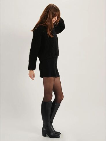 Sovanyou Knee High Boots Women Leathy Cheensy Cheel Tall Boots مدببة بأصابع القدم الجانبية المريحة في فصل الشتاء. in Kuwait