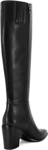 Sovanyou Knee High Boots Women Leathy Cheensy Cheel Tall Boots مدببة بأصابع القدم الجانبية المريحة في فصل الشتاء. in Kuwait