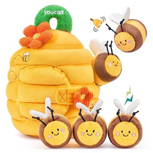 JoyCat Baby Toy for 6-12 Months, Fun Beehive with 5 Stuffed Sensory Bees, Crinkle, Rattle, Mirror, Montessori Toys for 6 Months Old Babies, Infant Toys Baby Shower Birthday Gift in Saudi Arabia
