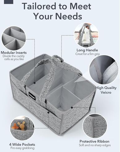 URMYWO Diaper Caddy Organizer - Waterproof Baby Diaper Caddy with Handle,Portable Nursery Organizer Storage Basket for Newborn Essentials, Baby Registry Must Have Shower Gift for Home and Travel, PU in Kuwait