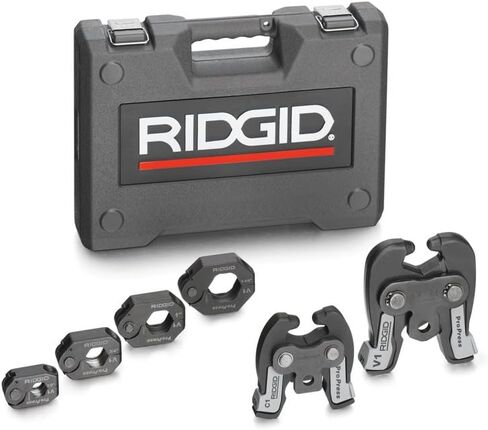 RIDGID 28048 V1/C1 Combo Kit for Compact and Standard Press Tools with 1/2" to 1-1/4" Press Rings, V1 and C1 Actuators, and Case, Press Ring/Actuator Kit for ProPress System Fittings in Saudi Arabia