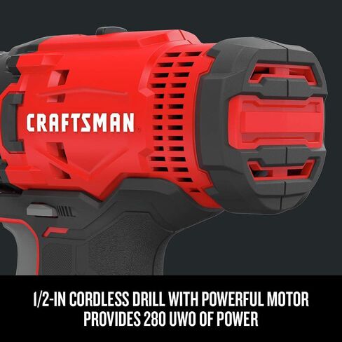 CRAFTSMAN CMCK200C2R 20V السرعة المتغيرة ليثيوم-أيون 1/2 في. سائق الحفر اللاسلكي و 1/4 بوصة. in Saudi Arabia