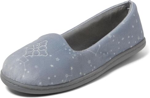 Dearfoams Women Rebecca Lightweight Memory Foam مغلق النعال الظهر بعرض واسعة ، ليلة Stary Gray ، 7-8 in Saudi Arabia
