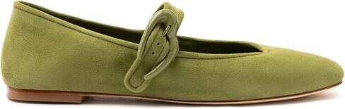 Larroudé Verona Ballet Flat In Seaweed Suede in Saudi Arabia