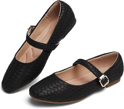 ماري جين أحذية النساء شقق باليه مع حزام مربع إصبع الشوكي ماريجانيس للنساء الأنيقة مريحة in Kuwait