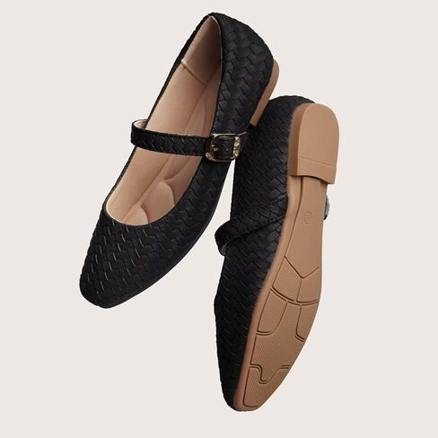 ماري جين أحذية النساء شقق باليه مع حزام مربع إصبع الشوكي ماريجانيس للنساء الأنيقة مريحة in Kuwait