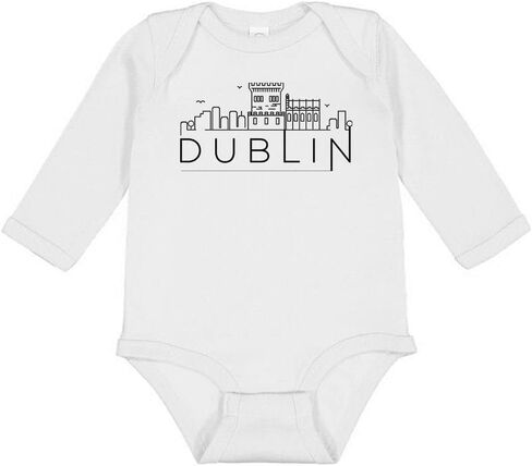 Skyline Dublin Ireland Long Sleeve Baby Bodysuit in Kuwait