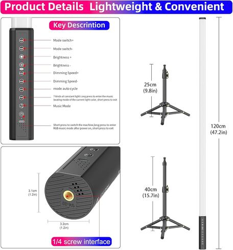 4 Pack 4ft Tube Lights مع ترايبود ، بطارية قابلة لإعادة الشحن 5200 مللي أمبير في الساعة ، والرقص الصوتي - المنشط للموسيقى ، وأنبوب خفيف 10 مستوى ، و 500 تأثيرات دي جي الغلاف الجوي للتصوير الفوتوغرافي والحفلات والرقص in Saudi Arabia