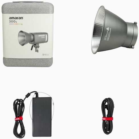 Aputure Amaran 300C مع طقم حامل خفيف 280 سم ، 300 واط 2500K إلى 7500K Bowens Mount مستمر LED LED LID BLUETOOTH CONTRIN in Kuwait