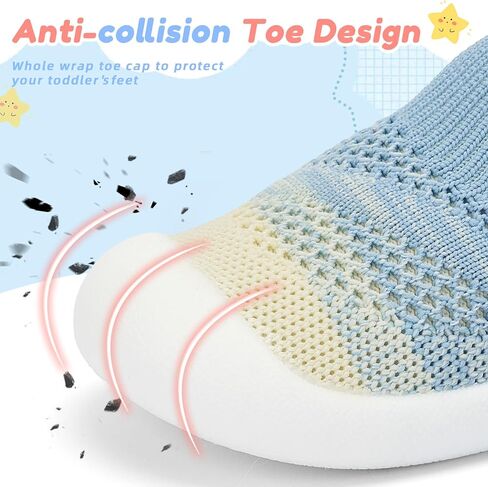 Baby Shoes & Socks - Non-Slip Soft Sole Slippers for Boys & Girls - Breathable Mesh Infant Sneakers in Kuwait