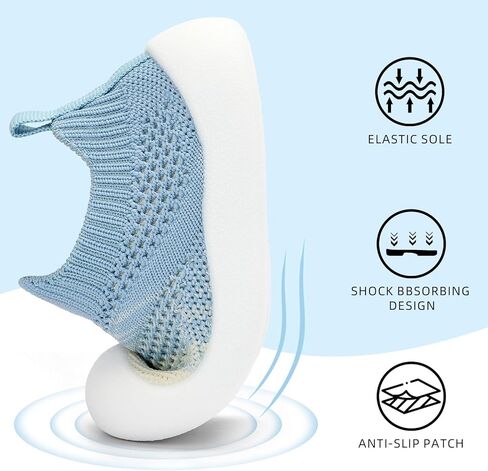 Baby Shoes & Socks - Non-Slip Soft Sole Slippers for Boys & Girls - Breathable Mesh Infant Sneakers in Kuwait