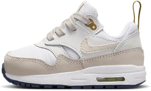 Nike Air Max 1 Easyon Baby/Toddler Shoes (DZ3309-103 ، White/Bronzine/Midnight Navy/Light Orewood Brown) Size 2 in Kuwait