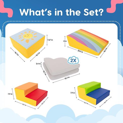 Captivating Non-Toxic Foam Climbing Blocks for Toddlers – 6-Piece Soft Play Set for Motor Skills, Crawling & Color Learning – Easy-to-Clean, Eco-friendly, Anti-Slip Indoor Climber for Toddlers in Saudi Arabia
