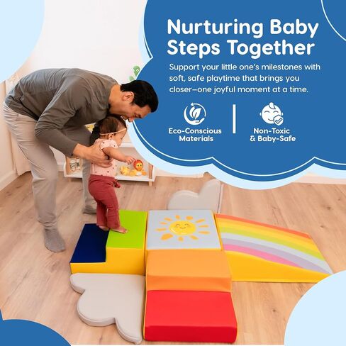 Captivating Non-Toxic Foam Climbing Blocks for Toddlers – 6-Piece Soft Play Set for Motor Skills, Crawling & Color Learning – Easy-to-Clean, Eco-friendly, Anti-Slip Indoor Climber for Toddlers in Saudi Arabia