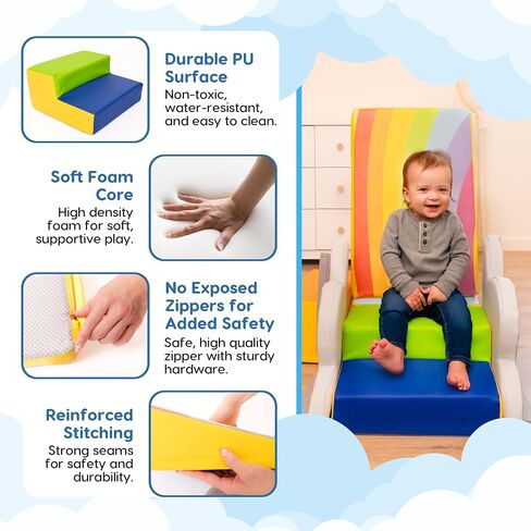 Captivating Non-Toxic Foam Climbing Blocks for Toddlers – 6-Piece Soft Play Set for Motor Skills, Crawling & Color Learning – Easy-to-Clean, Eco-friendly, Anti-Slip Indoor Climber for Toddlers in Saudi Arabia