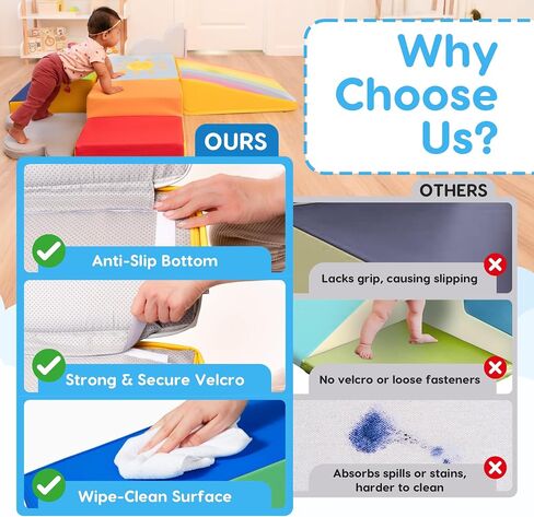 Captivating Non-Toxic Foam Climbing Blocks for Toddlers – 6-Piece Soft Play Set for Motor Skills, Crawling & Color Learning – Easy-to-Clean, Eco-friendly, Anti-Slip Indoor Climber for Toddlers in Saudi Arabia