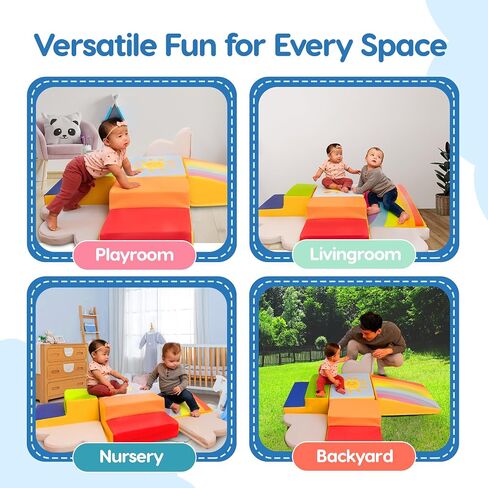 Captivating Non-Toxic Foam Climbing Blocks for Toddlers – 6-Piece Soft Play Set for Motor Skills, Crawling & Color Learning – Easy-to-Clean, Eco-friendly, Anti-Slip Indoor Climber for Toddlers in Saudi Arabia