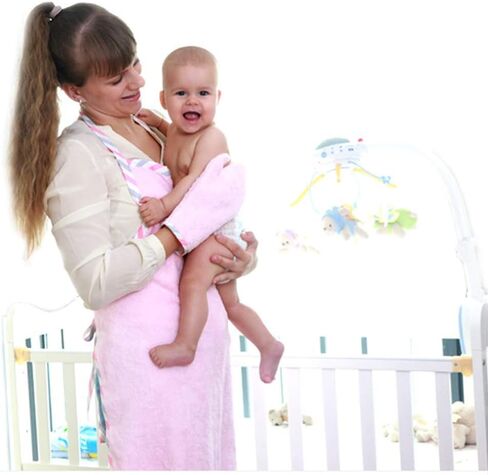Topwon Apron Baby Bath Payel Fleece Baby Washing with Washing Glove Large Large Land Land Free Free Wited Wideel (Gray) in Saudi Arabia