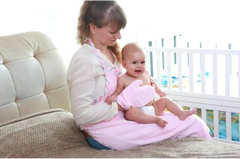 Topwon Apron Baby Bath Payel Fleece Baby Washing with Washing Glove Large Large Land Land Free Free Wited Wideel (Gray) in Saudi Arabia