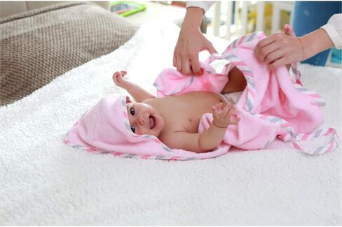 Topwon Apron Baby Bath Payel Fleece Baby Washing with Washing Glove Large Large Land Land Free Free Wited Wideel (Gray) in Saudi Arabia