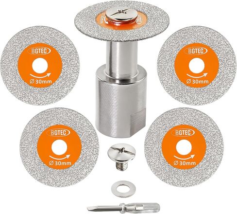 BGTEC Diamond Mini Glass Cuts Blade - 5pcs 2 "(50mm) أقراص قطع زجاجية مع شفة خيط 5/8" -11 للزجاج والبلاط والرخام والحجر الاصطناعي الناعم in Kuwait
