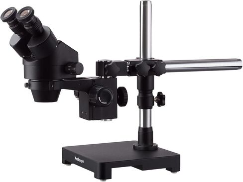 AMSCOPE 3.5x-45x مجهر أسود أسود أسود مع حامل ذراع واحد in Saudi Arabia