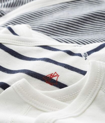 Petit Bateau Babies 'Babies chloved Cotton Bodysitits-3 عبوات النمط 54219 أحجام NB-12 أشهر in Saudi Arabia