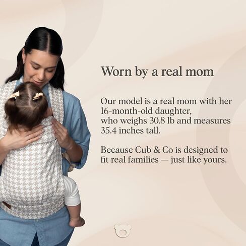 Cub & Co Ergonomic Baby Carrier Newborn to Toddler-4-in-1 قابل للتعديل مع دعم الرأس والقطبار ، والنسيج القابل للتنفس ، وتصميم خصر مبطن وتصميم جاهز للسفر (Houndstooth) in Saudi Arabia